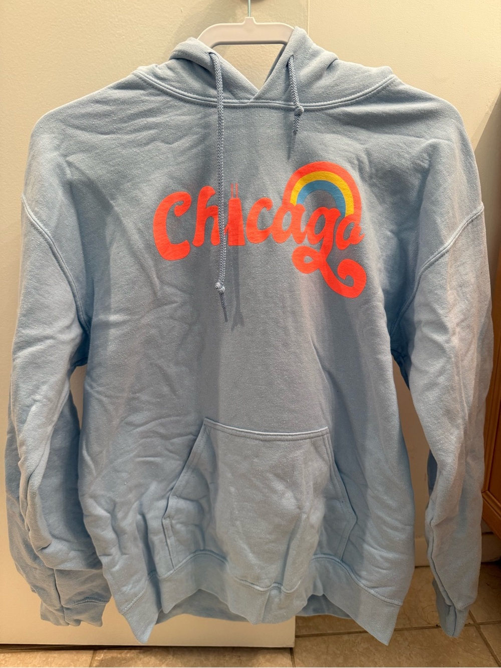 Gildan Light Blue Chicago Rainbow Hoodie